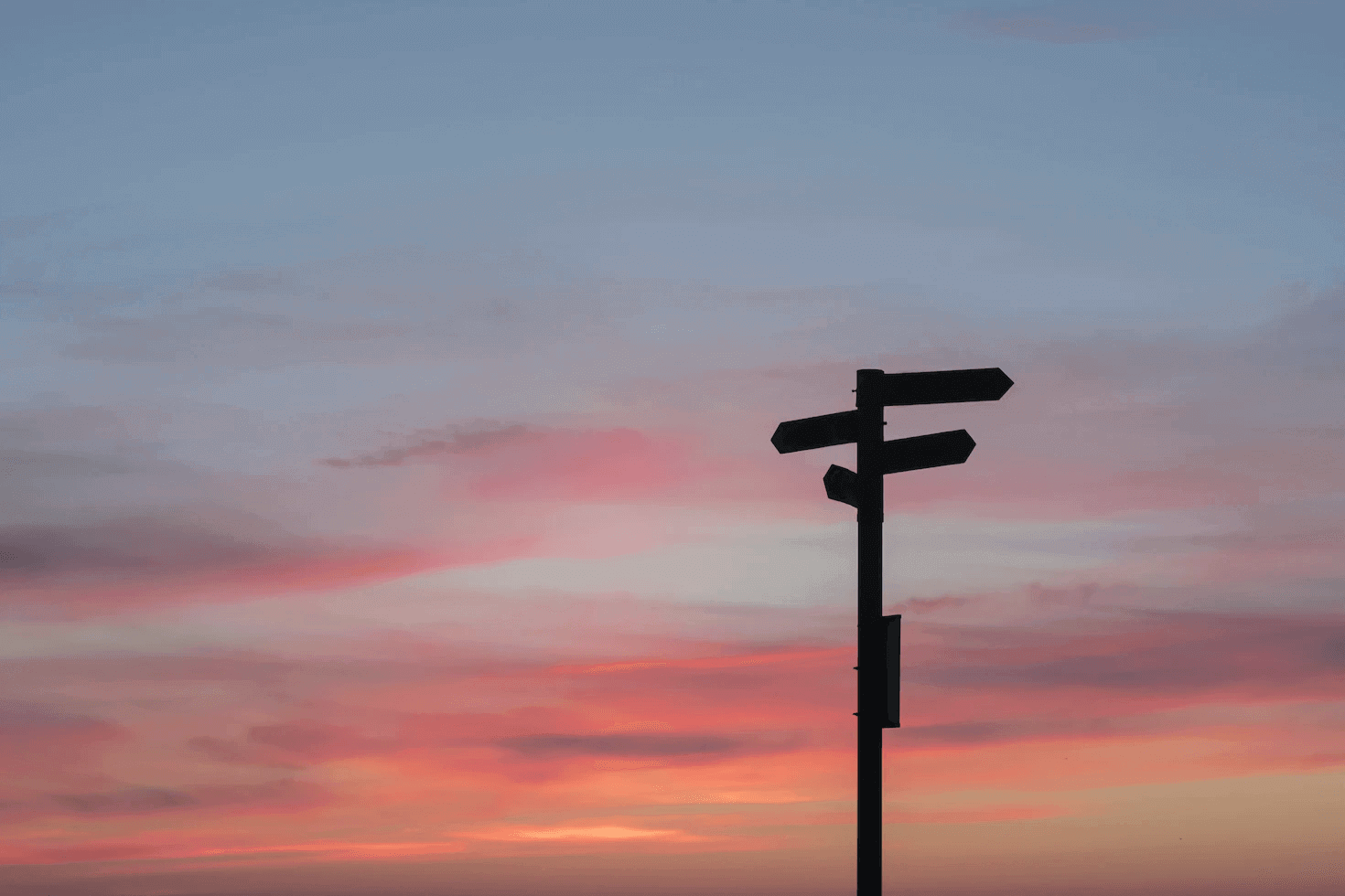 This is an image of several signs pointing down different pathways.