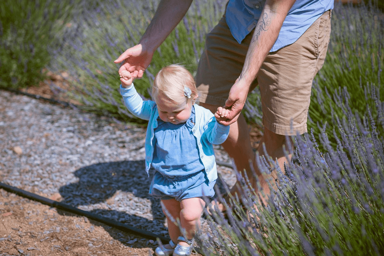 This is an image of a child spending time with their parent.