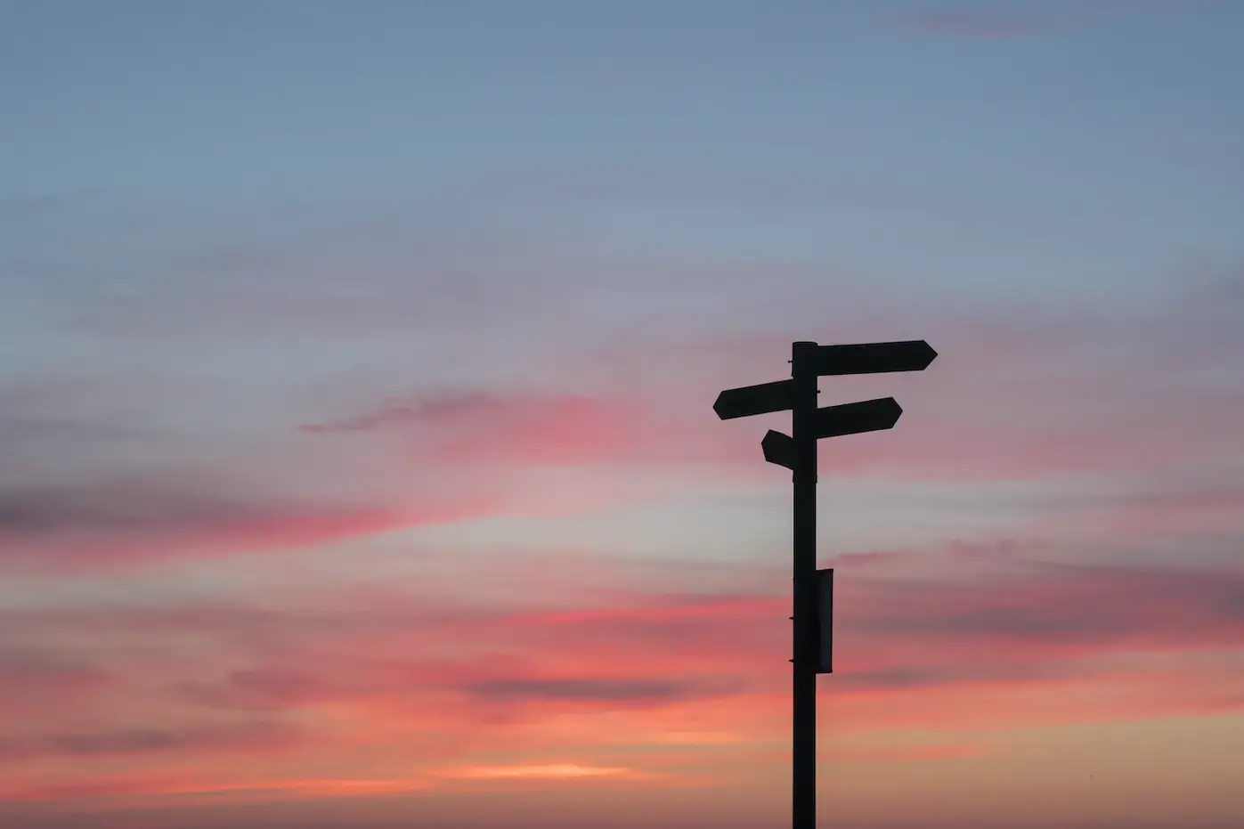 This is an image of crossroads at sunset.